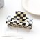 1pces Plaid Hair Clips, Claw Banana Clips for Thick Hair Black White Jaws French Tortoise Shell Clips for Female Girls (Rectangle)