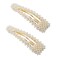 BlingKingdom 2pcs Snap Pearl Large Hair Clips Pins Barrette Ties Hair for Bridesmaid Girls Women Childrens Gifts Party Wedding Daily Styling - 3.3