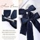 VOBOBE 2PCS Hair Bows for Women Girls, Navy Tassel Hair Ribbon Bowknot Hair Clips Barrettes Hair Accessories for Girl with Long Tail (Navy)