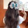 mdgfge 2 Pcs Bow Hair Clips Snowflake Blue Hair Barrettes Cute Sequins Alligator Sparkly Hair Accessories for Girls Kids Christmas Toddler Birthday Party Gift
