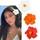 3Pcs Hawaiian Flower Hair Clips for Women Plumeria Hibiscus Hair Clip 3.5 Inch Artificial Flower Clips for Vacation Party Beach Accessories
