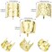 3 Pcs Hair Clips with Lava Ponytail Buckle, Metal Hair Cuffs, Decorative Hair Rings for Long Hair - Hair Accessories for Women (Gold)