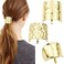3 Pcs Hair Clips with Lava Ponytail Buckle, Metal Hair Cuffs, Decorative Hair Rings for Long Hair - Hair Accessories for Women (Gold)