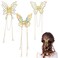 3 Pieces Butterfly Hair Claw Clip Butterfly Tassel Hair Clips Rhinestone Hair Claw Metal Hair Clips Exquisite Hair Clips Non Slip Hair Clamps Hair Styling Accessories for Women Girls