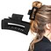 WLLHYF 3.5 Inch Square Hair Claw Clips Non-slip Matte Barrettes Strong Hold Jaw Hairpins Medium Banana Clamps Rectangle Hair Styling Accessories for Women Girls Thick Thin Hair (Black)
