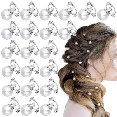 30 PCS Mini Pearl Hair Clips for Girls Women White Pearl Hair Pins Non Slip Hairpin Cute Hair Barrettes Braid Hair Claw Clips Brides Hair Accessories for Wedding Party Present