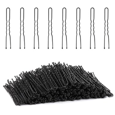 Tbestmax 300 Hair Bun Bobby Pins U Shaped Pin Hair Grips to Clip Ballet Hair Net for Women 5 CM/2 Inch Black
