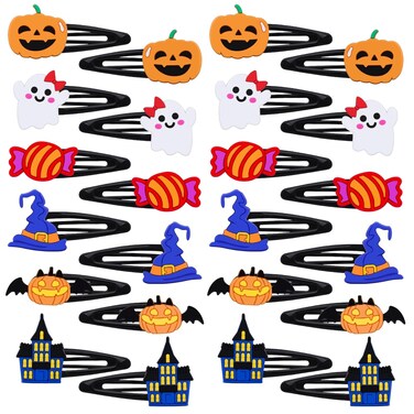 30PCS Halloween Hair Clips for Girls Women, Pumpkins Castles Wizard Hats Ghosts Candy No Slip Snap Hair Pins Halloween Hair Accessories (Halloween)