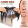 HAIRCUBE Bangs Hair Clip in Bangs 100% Real Human Hair Bangs Clip in Hair Extensions Fake Bangs Air Bangs Hairpieces for woman with Temples 3 Secure Clips in Full Fringe (Ombre Light Blonde)