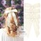 3Pcs Beige Hair Bows for Women Double-Layer Long Tail Bow Hair Clip Hair Ribbon Ponytail Holder Hair Accessories for Girls Toddlers