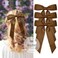 3Pcs Deep Coffee Hair Bows for Women Double-Layer Long Tail Bow Hair Clip Hair Ribbon Ponytail Holder Hair Accessories for Girls Toddlers