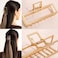 Metal Hair Clips for Women, 4pcs Square Claw Clips for Thick Hair, Large Hair Clips 3.5 Inches - Gold, Rose Gold, Silver, Black