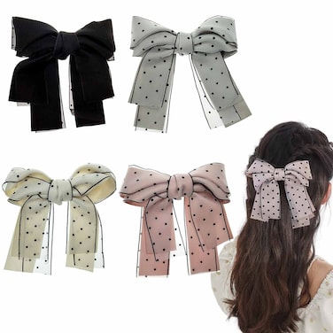 4 Pack Large Bow Hair Clips, Hair Bow Knot Barrette Hair Decor for Women and Girls