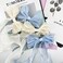 4 PACK Light Blue and Champagne Big Ribbon Hair Bows,Large Hair Accessories,Oversized Long-tail Hair Clips for Women and Girls Hair Styling Accessories.