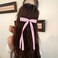 4 PCS Bowknot Hair Clips with Long Tails - Ribbon Barrettes and Bow Clips for Women in Black, Cream White, Pink, Wine Red