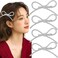 4 Pcs Silver Bow Rhinestone Crystal Hair Clips Bowknot Metal Hairpin Non-Slip Duckbill Hair Barrettes Accessories for Women Girls