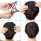 4 Pieces Adjustable Elastic No Crease Double Comb Hair Pins for Women's Curly Thick Wavy Hair Ponytail (Black, Coffee)