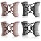 4 Pieces Adjustable Elastic No Crease Double Comb Hair Pins for Women's Curly Thick Wavy Hair Ponytail (Black, Coffee)