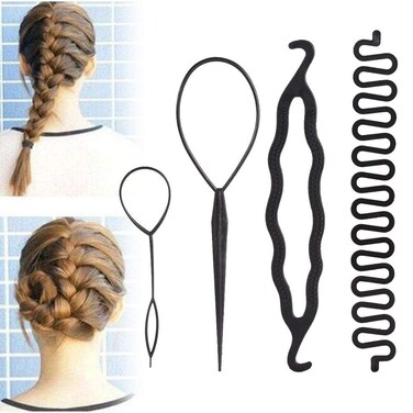 4 Pieces Styling Accessories Set - French Hair Clips, Braiding Stick for Hairstyling