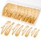 40 Piece Snap hair Clips for Woman, Large Metal Hair Barrettes with Storage Box, Nonslip Hair Pins Accessories for Women, Girls, Kids, Teens - 1.9", 2.3", 2.7", 3.1" Sizes(Gold)