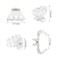4cm Hair Clips Strong Grip Champagne LightGray and Clear Octopus Claw Clips 9 Pcs Medium to Small Hair Clips for Women and Girls Thick Hair,Hair Clips for Styling Sectioning.