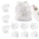 9 pcs 4cm Clear Octopus Claw Clips Medium Small Strong Grip Plastic Hair Clips for Women and Girls White Thin to Thick Hair, Holder Small Pony or Half Bun.