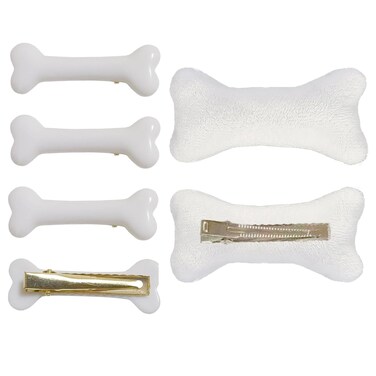 6PC Bone Hair Clips White Bone Barrettes, Halloween Costume Accessories Hairpins Cosplay