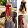 Hipcheer Hair Bow Clip, Large Velvet Hair Bows for Girls 5 Inch, Alligator Clips Accessories for Women Girls Toddlers Kids, Black+Red(4pcs)