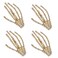 4Pcs Crystal Skeleton Hands Hair Clips Halloween Party Hair Decor Women Girls Hair Accessories, Gold