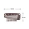50 Pcs Hair Extension Clips 36mm 10-teeth Wig Clips Metal Snap Hair Clips with Rubber Silicone Back for Wigs Hairpiece Accessories DIY Clips (Dark Brown)