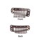 50 Pcs Hair Extension Clips 36mm 10-teeth Wig Clips Metal Snap Hair Clips with Rubber Silicone Back for Wigs Hairpiece Accessories DIY Clips (Dark Brown)
