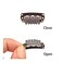 50 Pcs Metal U-Shape Snap Clips 28mm 6-Teeth Wig Clips with Rubber for Hair Extensions Hairpieces (Dark Brown)