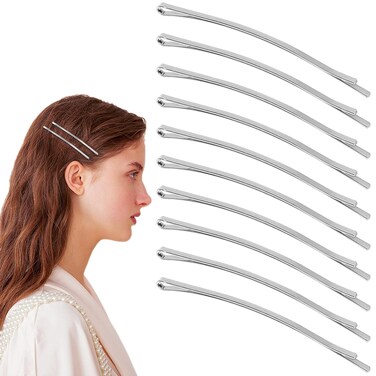 50 Silver Jumbo Bobby Pins, 3.34 Inch Metal Hair Clips Hair Pin Bobby-pins Hairpins Hair Accessories for Women Thick Long Updo Hair Style