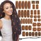 50PCS Wooden Hair Jewelry for Braids, Wooden Hair Tube Beads Locs Dreadlock Accessories Hair Tube Hair Cuffs DIY Braid Clips for Hip Hop Style