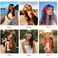 6 Colors Artificial Flower Hair Clips, Bohemian Flower Hairpin Hawaiian Hairpin for Seaside Holiday, 3.5 Inch Bridal Hair Bobby Pins Headwear for Women Girls(Twin Flowers)