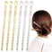 6 Pack Chinese Hair Stick for Women Metal Hair Bun Chopstick Long Hairstick Fashionable Styling Hair Pins Accessories for Women Girl (Gold and Silver)