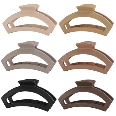 6 PCS Hair Clips, Large Hair Clips for Thick Hair, Strong Hold Claw Clips for Women Girls, Matte Hair Claw Clips for Short Hair, Semicircle Hair Clips, Non- Slip Cute Hair Clips