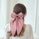 Lawie 6 Pack Satin Big Large Hair Bows for Women Oversized Giant Bow Hair Clips French Barrette with Long Silky Ribbon Tail Lady Hairpin Ponytail Holder Bowknot Hair Accessories