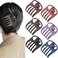 6 Pcs Flat Alligator Hair Claw Clips, 2.95 Inch French Curved Hair Clips Matte Volume Strong Hold Banana Barrettes Hair Clamps Jaw Clips for Women