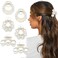 6 Pcs Pearl Hair Claw Clips Small High Ponytail Holder Pearl Hair Clips Hair Barrettes Strong Hold Hair Jaw Clips Fashion Horsetail Clamps Hair Accessories for Women Girls