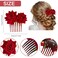 ASTRYAS 4 Pieces Rose Flower Hair Clip Red Rose Bridal Hair Pins Rose Brooch Mexican Flower Hair Accessories for Party Wedding Flamenco Dancer, Christmas Gift for Women