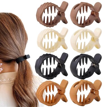 8 PCS Large Matte Ponytail Buckle Hair Clip Hair Clips High Ponytail Claw Clip Nonslip Hair Accessories for Women Thick Long Hair