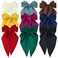 9 Pack Oversized Satin Hair Bows White Pink Red Blue Green Black Hair Accessories Bowknot with Long Tail Ribbon Giant Hair Bow Clips French Barrettes for Women Girls (Set 1 of Women Hair Bows)
