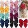 DED 9 PCS 6" Large Velvet Hair Bows Fable Bow Clips for Toddlers Girls, Handmade Big Bows Hair Accessories for Baby Girls Teen Kids Women