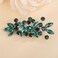 Teyglen Green Rhinestone Hair Clip Bridal Crystal Hair Barrette for Women Sparkly Hair Piece Wedding Hair Clips Hair Accessories for Women (Peacock green)