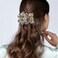 Hair Barrettes - Copper Wire Flower Crystal Hair Clips - 3.93inch Hand-woven High-level design Barrettes - Lightweight Nonslip for Daily Party