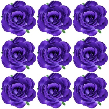 inSowni 9 Pack 10cm/4" Purple Mexican Rose Flower Alligator Duckbill Hair Clips Barrettes Brooches Wedding Party Prom Floral Hair Pins Accessories for Women Girls