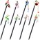 inSowni 8 Pieces Retro Asian Chinese Traditional Hanfu Flower Butterfly Wooden Hair Sticks Pins with Bead Pendants Hair Forks Chopsticks Bun Updo Holders for Women Girls