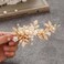 JAKAWIN Bride Flower Wedding Hair Piece Leaf Hair Clip Pearl Headpiece Bridal Hair Accessories for Women FJ03 (Gold)