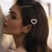 Crystal Hair Clip Gold Hair Barrette One word Clip Rhinestones Love Hair Pin Hollow Out Heart Headpieces Decorative Hair Pins Headwear Bride Hair Accessories for Women and Girls(Love)